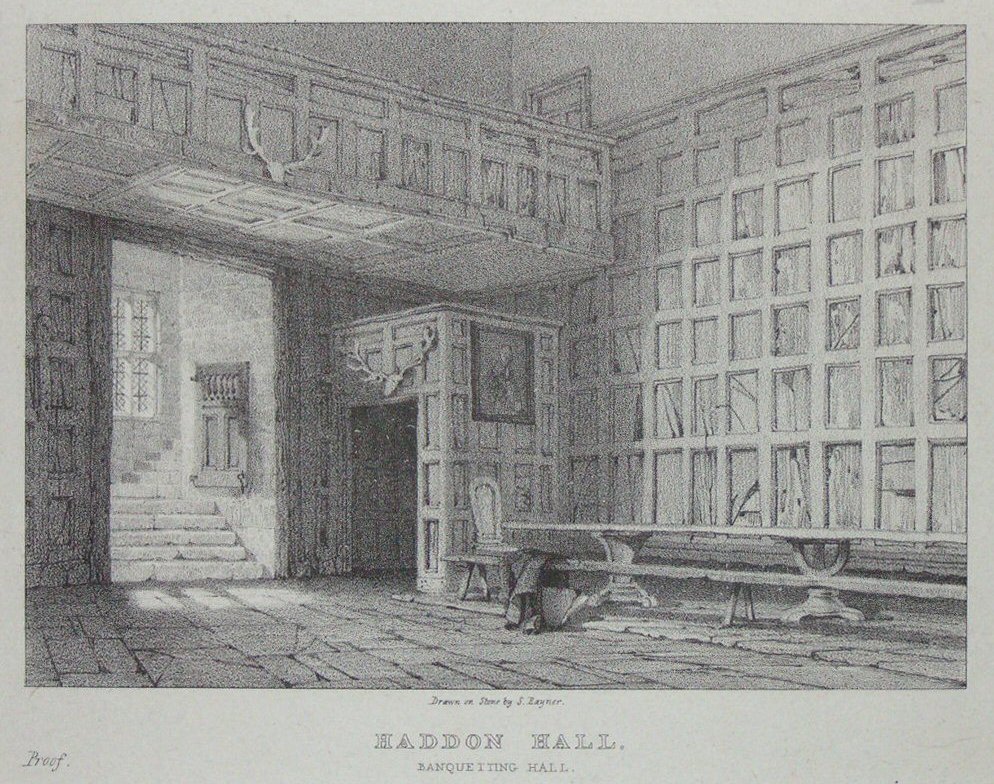 Lithograph - Haddon Hall Banquetting Hall - 